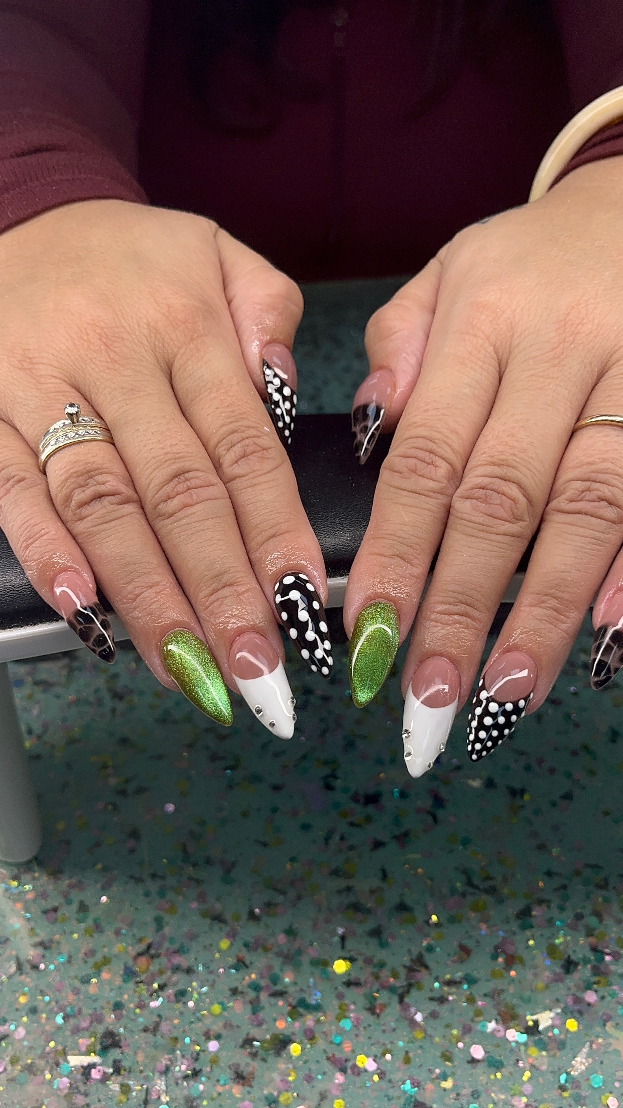 Piper nail art portfolio photo 01 featuring acrylic, Gel-X, manicure, or almond-shape nail work.